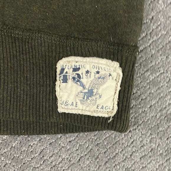 Vintage American Eagle Hoodie Men's XXL Green Military Army Faux Fur Hood Fleece - Picture 3 of 12